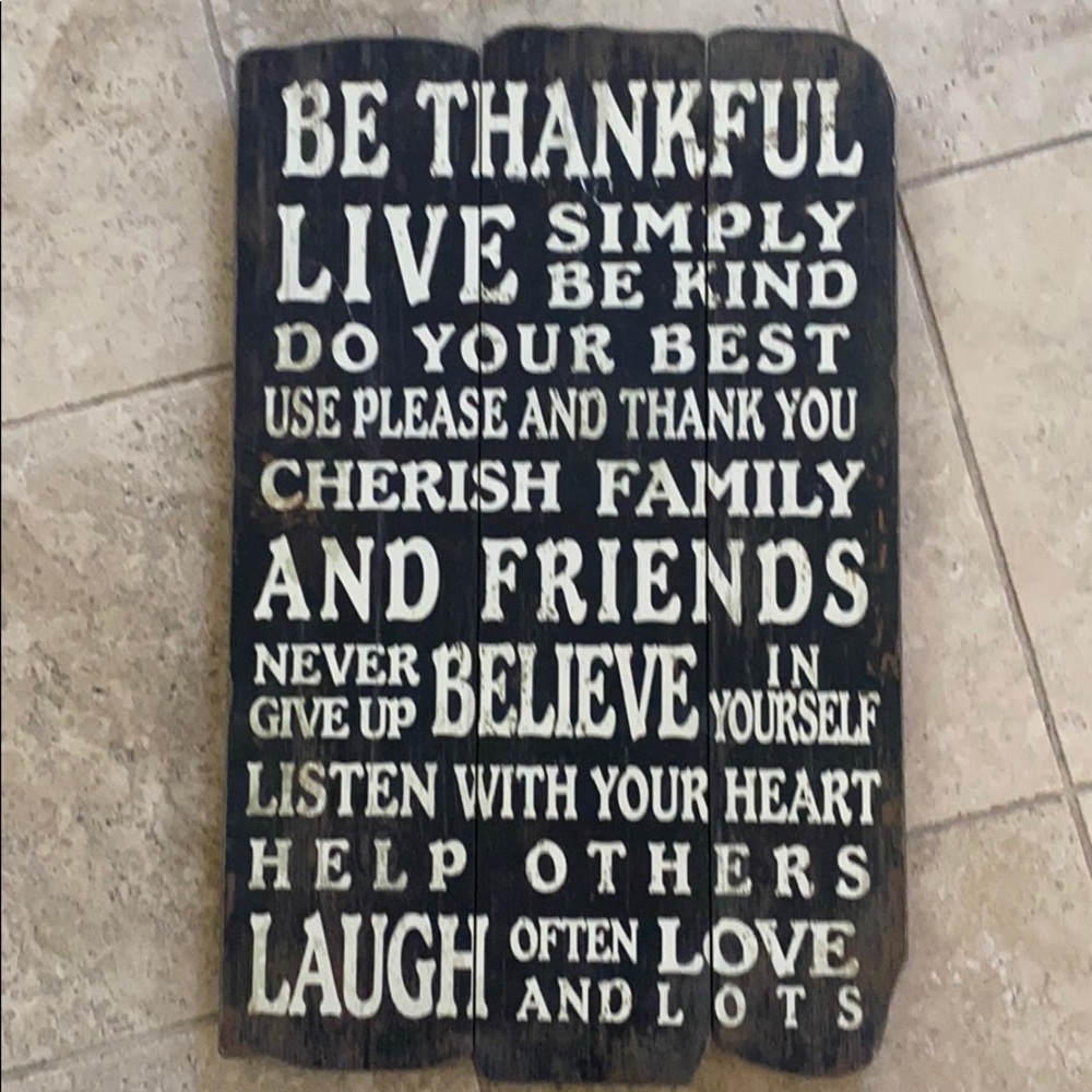 Thankful wall sign
